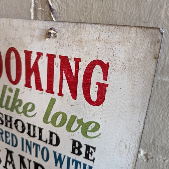 COOKING IS LIKE LOVE hand painted sign kitchen - Picture 4 of 5